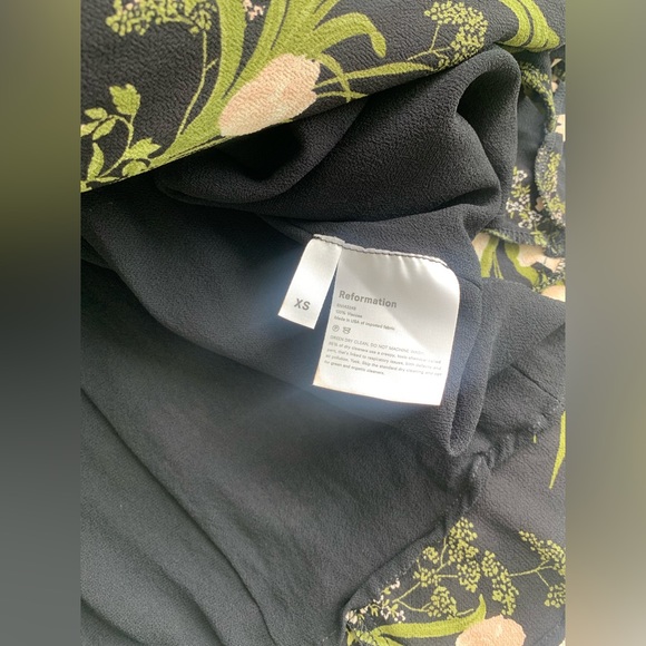 Reformation Monica Anastasia Floral Ruffle V-neck Tie Wrap Mini Dress - Picture 8 of 8